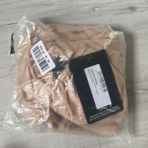 Prettylittlething Shape Stone Mesh Long Sleeve Ruched Bodysuit Size 8 Tan NWT - Picture 6 of 7